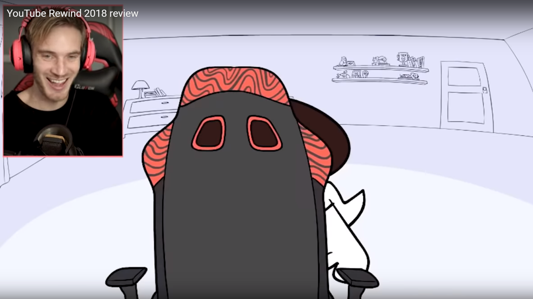 Must watch: PewDiePie reviewing YouTube Rewind 2018 (oh, there's his chair)