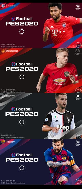 PES 2020 launch screens