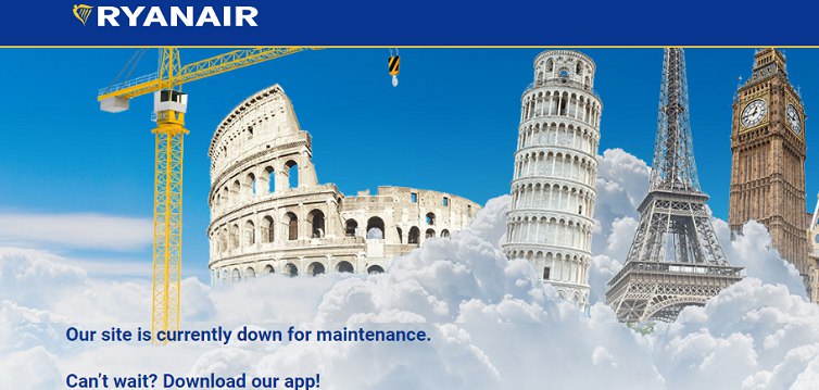 [Updated] Ryanair website down and app not working due to technical issues