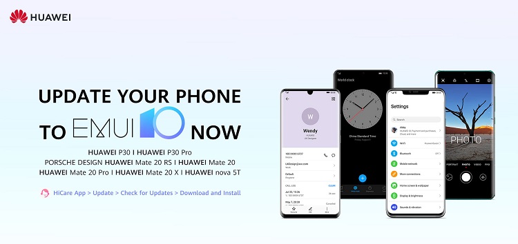 Huawei's stable EMUI 10 update based on Android 10 now available on the HiCare app