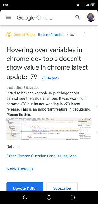 Google-Chrome-79-bug-in-Dev-Tools