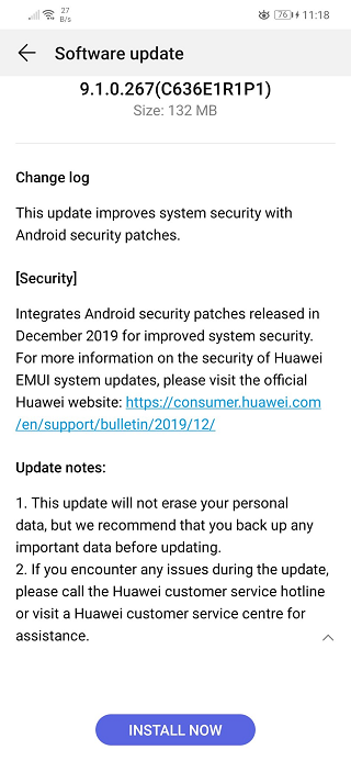 Huawei-Nova-3i-December-update