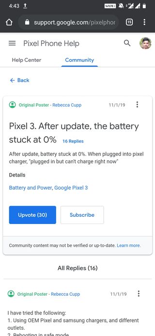 Pixel 3 battery indicator stuck