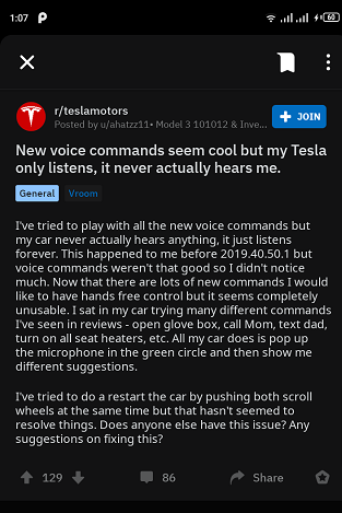 Tesla-voice-commands-issue