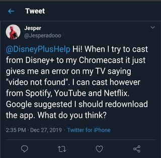 disney chromecast error