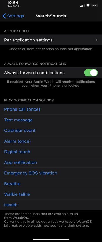 watchsounds jailbreak tweak