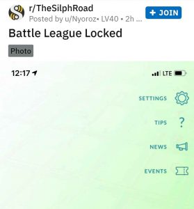 Pokemon Go Battle League Locked