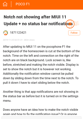 Poco-F1-notification-bar-issue-after-MIUI-11-update
