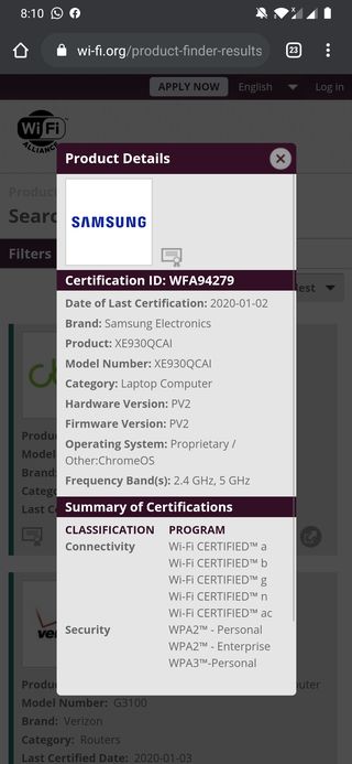 XE931QCA samsung chromebook wifi