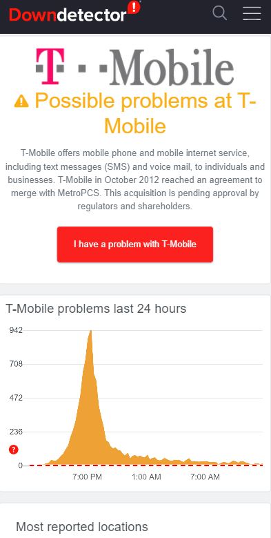 downdetector tmobile outage