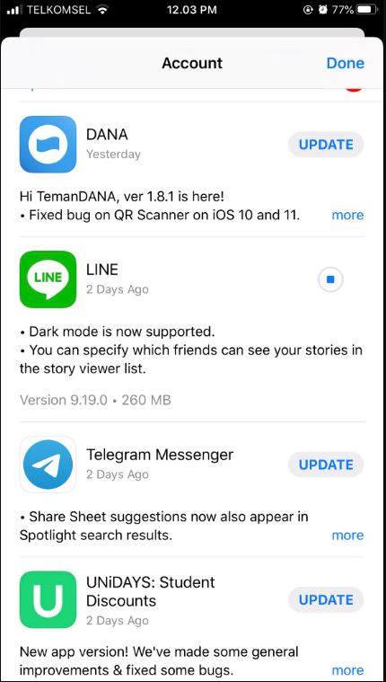 line ios update