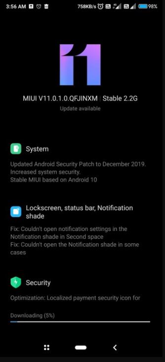 redmi k20 android 10 update