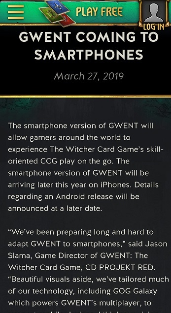 GWENT-on-smartphones