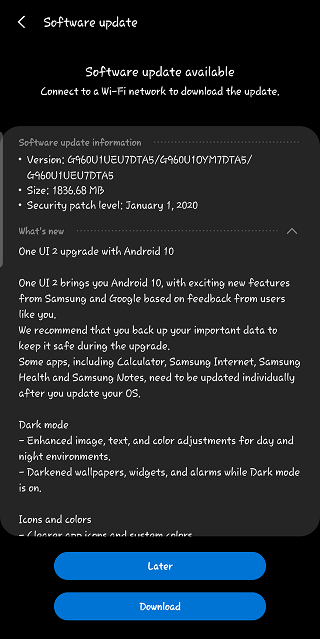 U.S.-unlocked-Galaxy-S9-Android-10-update