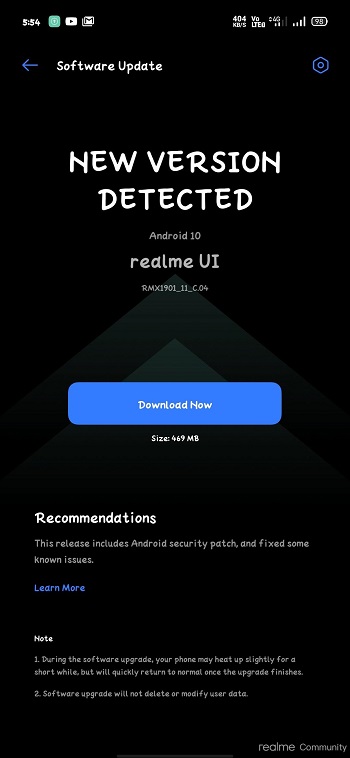 realme x june update changelog