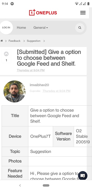 oneplus google feed