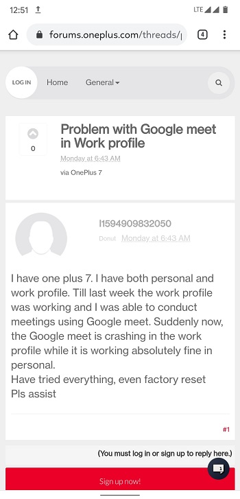 oneplus 7 google meet issue 1