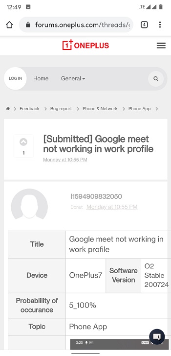 oneplus 7 google meet issue 1