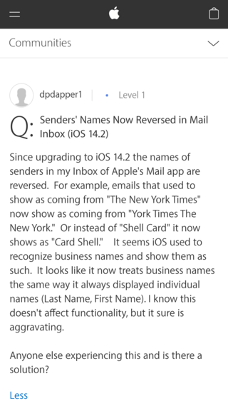 apple mail names reverse