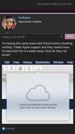 icloud tabs issue screenshot