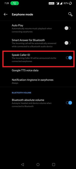 oneplus 7T speak caller id