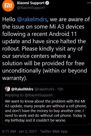 Mi-A3-Android-11-update-issues