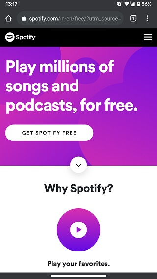 Spotify-home-page