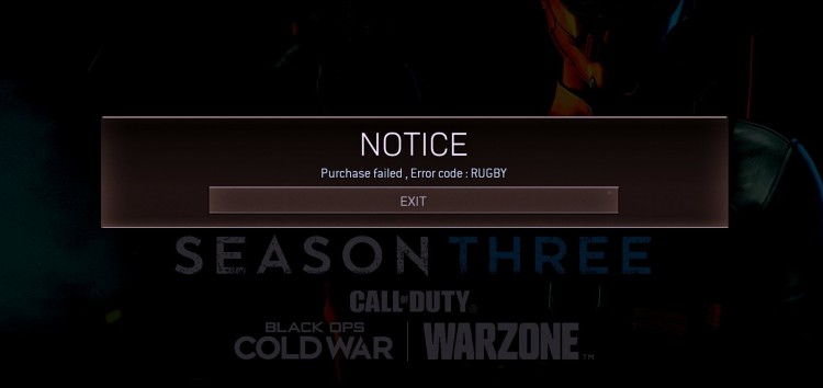 [Updated] Call of Duty (COD) Warzone 'Error code: RUGBY' makes it difficult to purchase Battle Pass (or COD points) for season 3