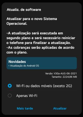 LG G8X Android 11 Brazil