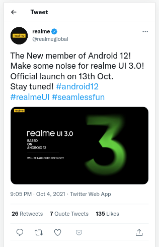 realme ui 3 android 12 release date