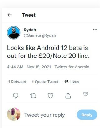 android 12 beta s20 and note 20 line